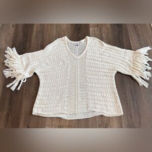 CAbi Cream V-Neck Sweater